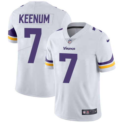 Nike Vikings #7 Case Keenum White Men's Stitched NFL Vapor Untouchable Limited Jersey